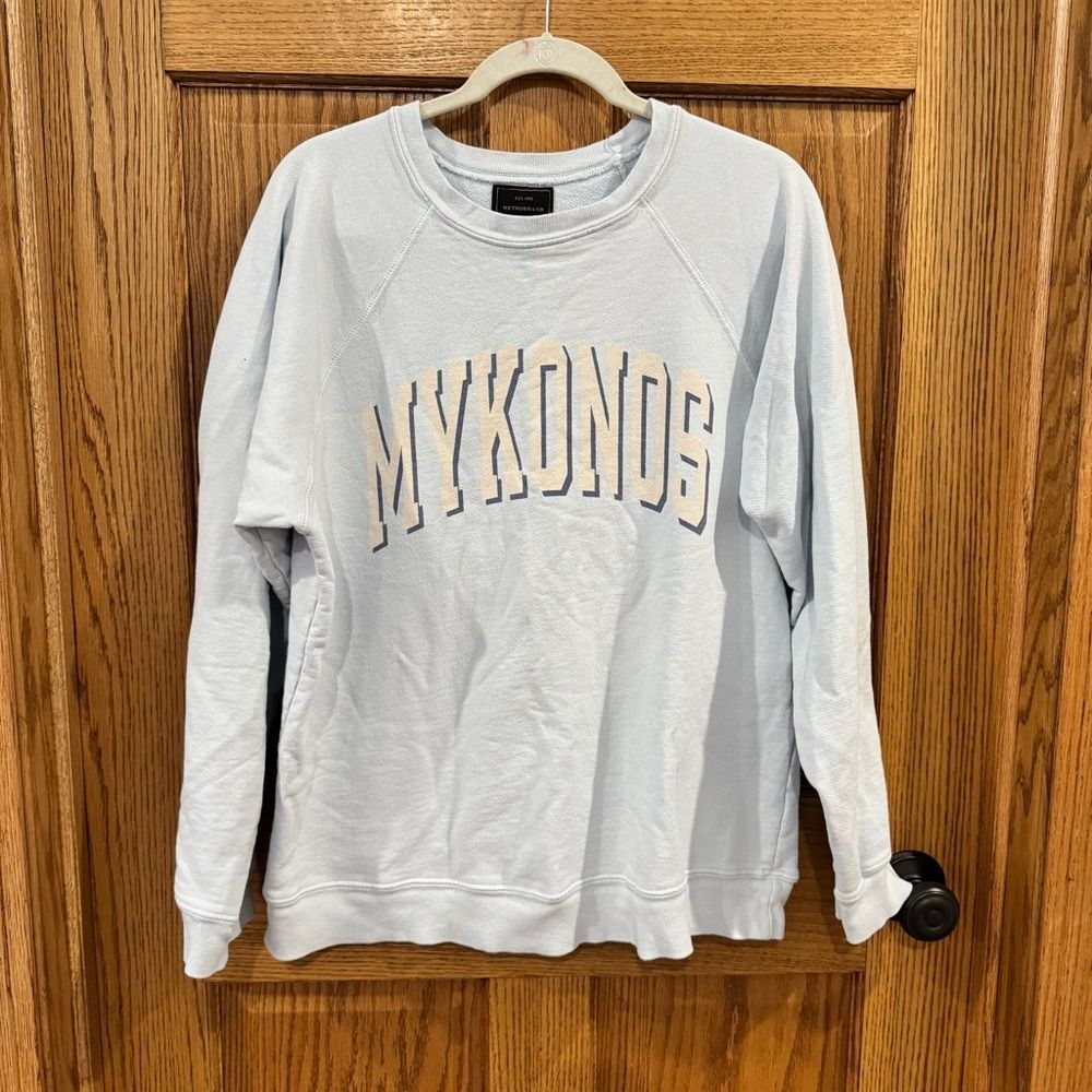 Free People Retro Brand “MYKONOS” Crewneck Pullover Sweatshirt. RARE